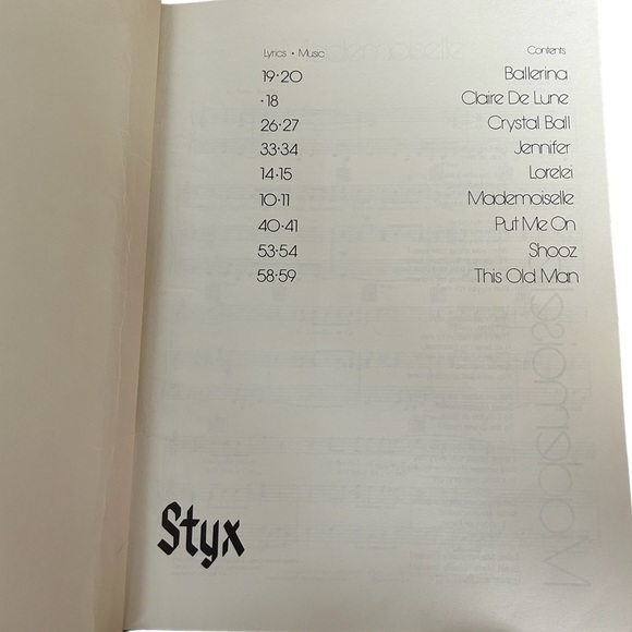 Vintage 1976 Crystal Ball Styx Piano and Guitar Sheet Music Booklet With Lyrics - Picture 12 of 16
